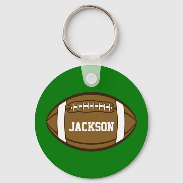 Personalised Football for Boys who love Sports Key Ring (Front)