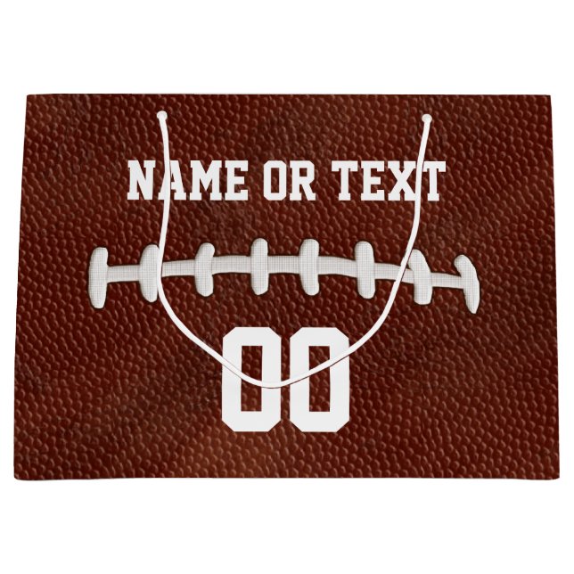 Personalised Football Gift Bags, Your Name, Number Large Gift Bag (Front)