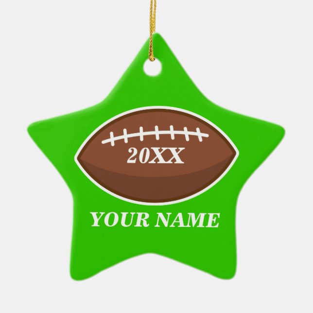 Personalised Football Green Ornament Custom Gift (Front)