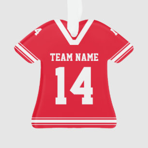 Personalised Football Jersey Red Photo Ornament