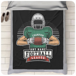 Personalised Football League Player Team Champ Fleece Blanket