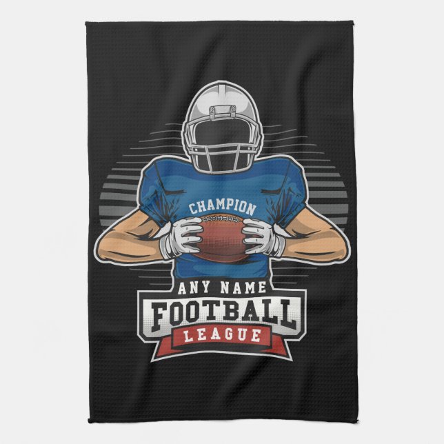 Personalised Football League Player Team Champ  Tea Towel (Vertical)