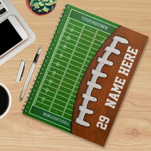 Personalised Football Notebooks Your NAME, NUMBER
