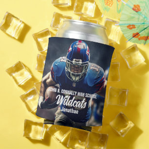 Personalised Football Player Photo High School Can Cooler