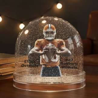 Personalised Football Player Snow Globe