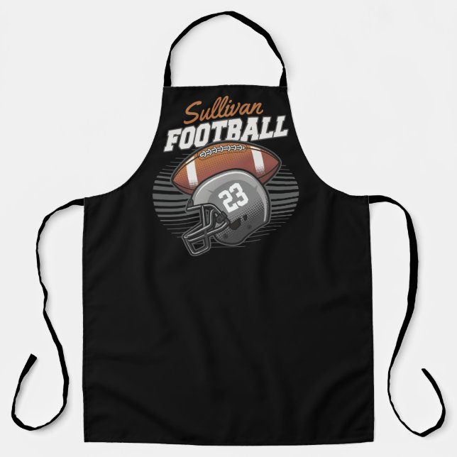 Personalised Football Player Team Number Helmet  Apron (Front)
