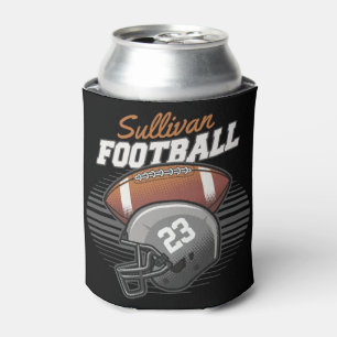Personalised Football Player Team Number Helmet Can Cooler