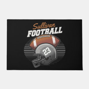 Personalised Football Player Team Number Helmet  Doormat