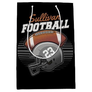 Personalised Football Player Team Number Helmet Medium Gift Bag