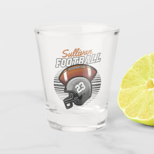 Personalised Football Player Team Number Helmet Shot Glass