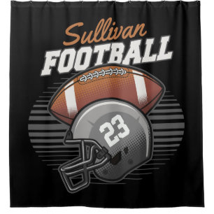 Personalised Football Player Team Number Helmet Shower Curtain