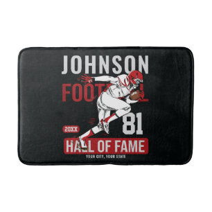 Personalised Football PLAYER Team NUMBER Sports Bath Mat