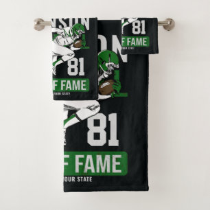 Personalised Football PLAYER Team NUMBER Sports Bath Towel Set