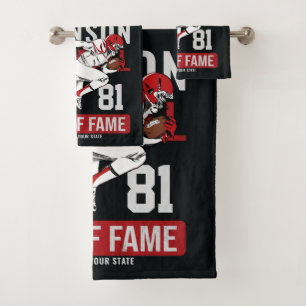 Personalised Football PLAYER Team NUMBER Sports Bath Towel Set