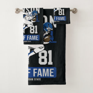 Personalised Football PLAYER Team NUMBER Sports  Bath Towel Set