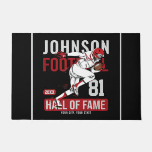 Personalised Football PLAYER Team NUMBER Sports Doormat