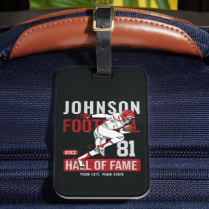 Personalised Football PLAYER Team NUMBER Sports Luggage Tag