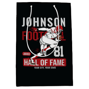 Personalised Football PLAYER Team NUMBER Sports Medium Gift Bag