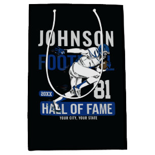 Personalised Football PLAYER Team NUMBER Sports Medium Gift Bag