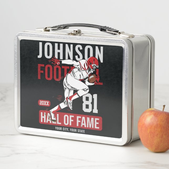 Personalised Football PLAYER Team NUMBER Sports  Metal Lunch Box (In Situ)