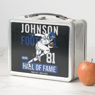 Personalised Football PLAYER Team NUMBER Sports Metal Lunch Box