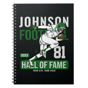 Personalised Football PLAYER Team NUMBER Sports  Notebook