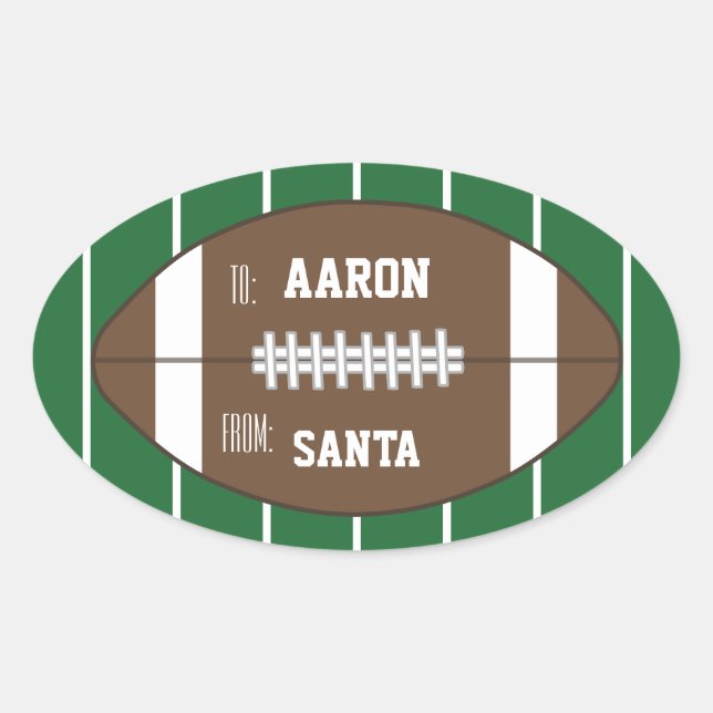 Personalised Football Santa Christmas Gift Tags (Front)