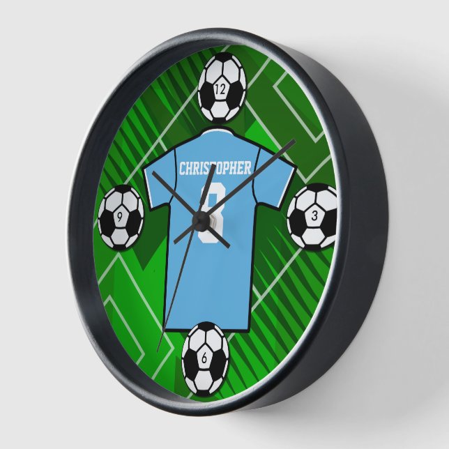 Personalised  Football Soccer Jersey wall clock (Angle)