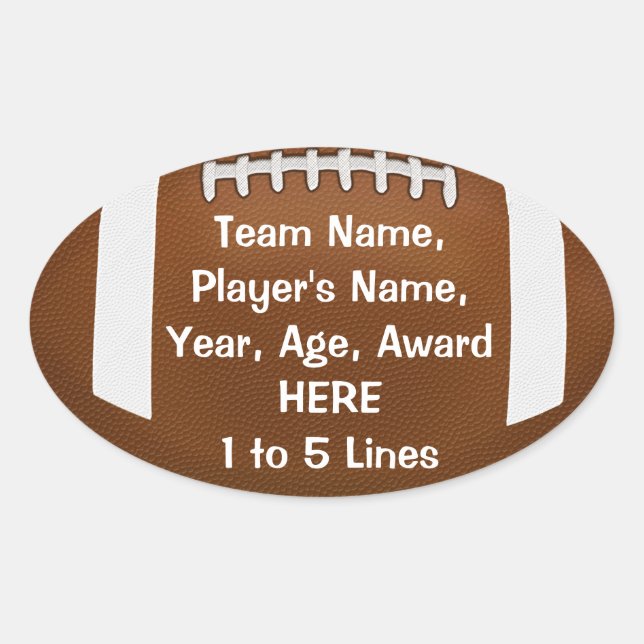 Personalised Football Stickers 1 - 5 Lines of TEXT (Front)