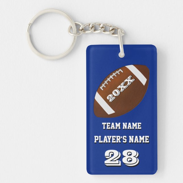 Personalised Football Team Gifts with 4 Text Boxes Key Ring (Front)