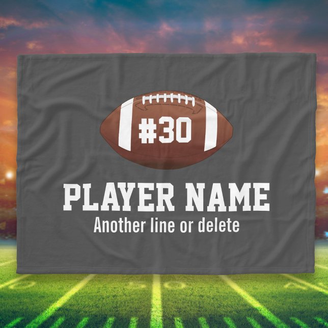 Personalised Football Team Name Jersey Number Fleece Blanket (Creator Uploaded)