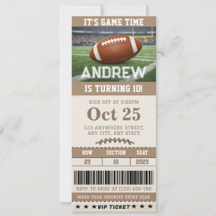 Personalised Football-Themed Birthday Ticket  Invitation