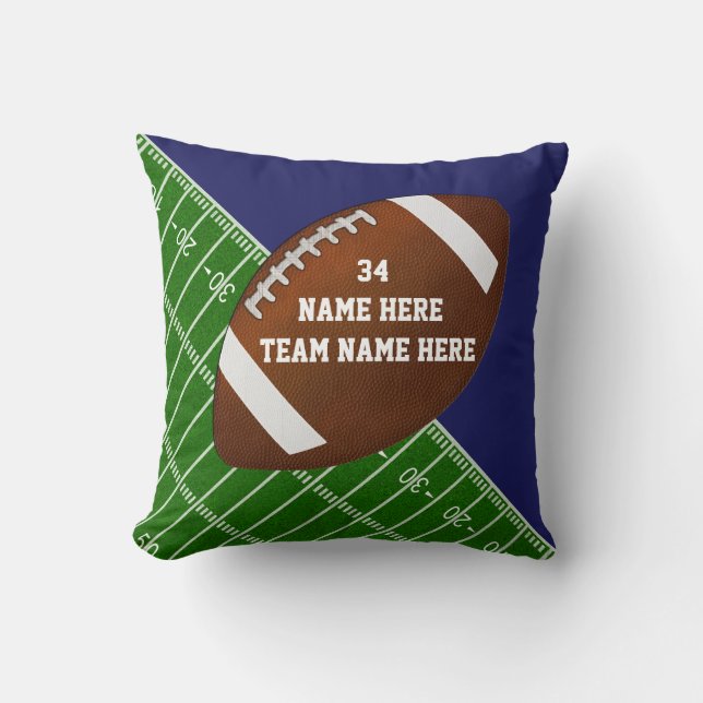 Personalised Football Throw Pillows with YOUR TEXT (Front)