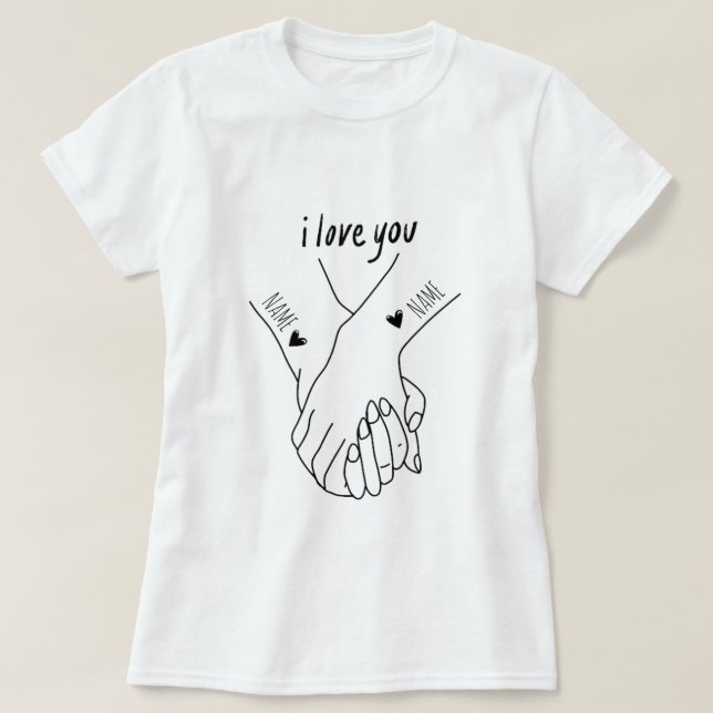 Personalised  for couples on the day of love T-Shirt (Design Front)