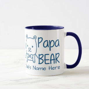 Personalised for Dad Blue Papa Bear two-sided Mug