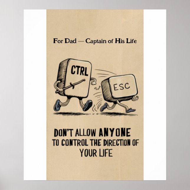 Personalised For Dad Captain Life Motivational Poster (Front)