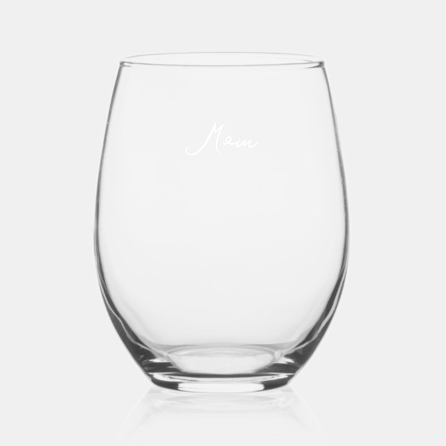Personalised for Mum Stemless Wine Glass (Front)