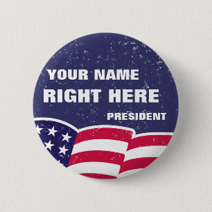 Personalised "For President" Button