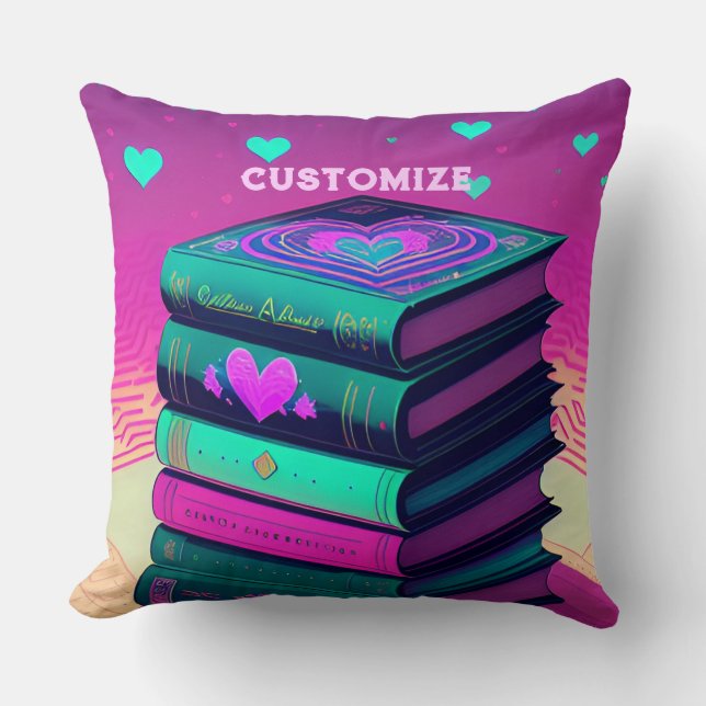 Personalised For The Love Of Books Cushion (Front)