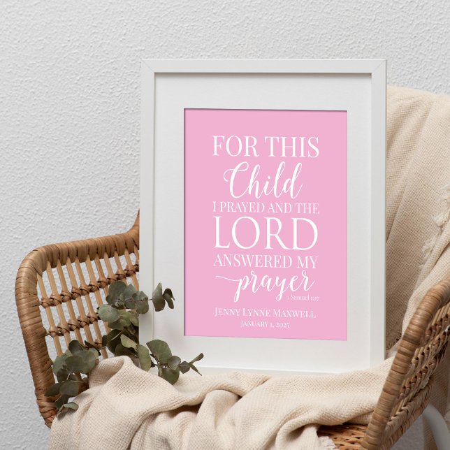 Personalised For this child I prayed Poster (Creator Uploaded)