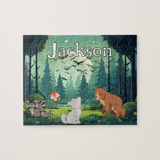 Personalised Forest Child Name Puzzle (Horizontal)