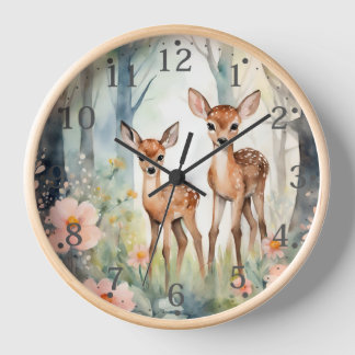 Personalised Forest Fawn Wall Clock