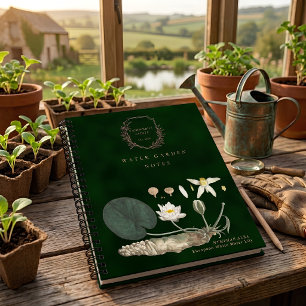 Personalised Forest Green Botanical Water Garden Notebook