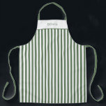 Personalised Forest Green Stripe Pattern Apron<br><div class="desc">Apron Large (68, 6 x 86, 4 cm) - Cute Personalised Forest Green Stripe Pattern.
Change to your name or text of choice.</div>