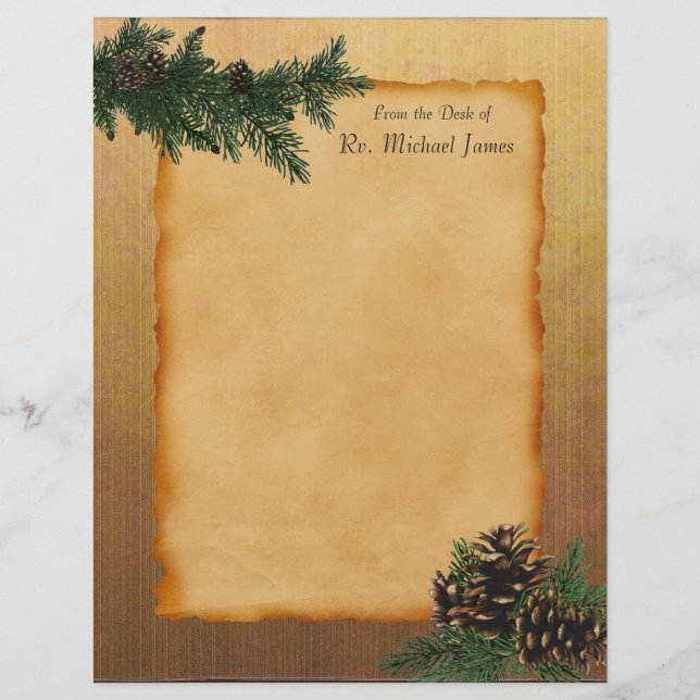 Personalised Forest Parchment Letterhead sheets (Front)