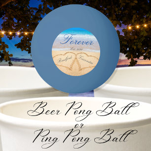 Personalised Forever Hearts in Sand Ping Pong Ball