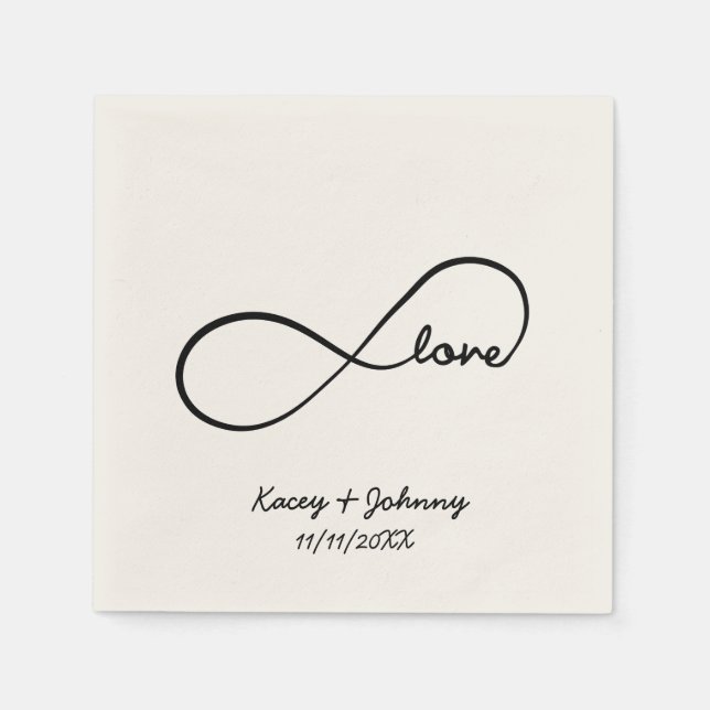 Personalised Forever Love Napkin (Front)