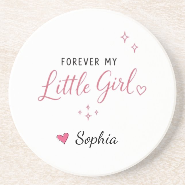Personalised Forever My Little Girl Coaster (Front)