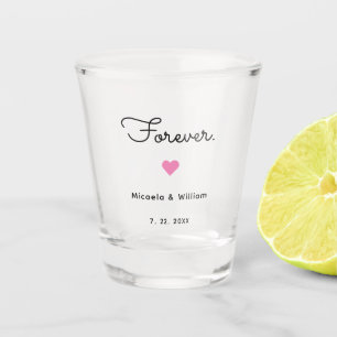 Personalised Forever. Pink Heart Shot glass