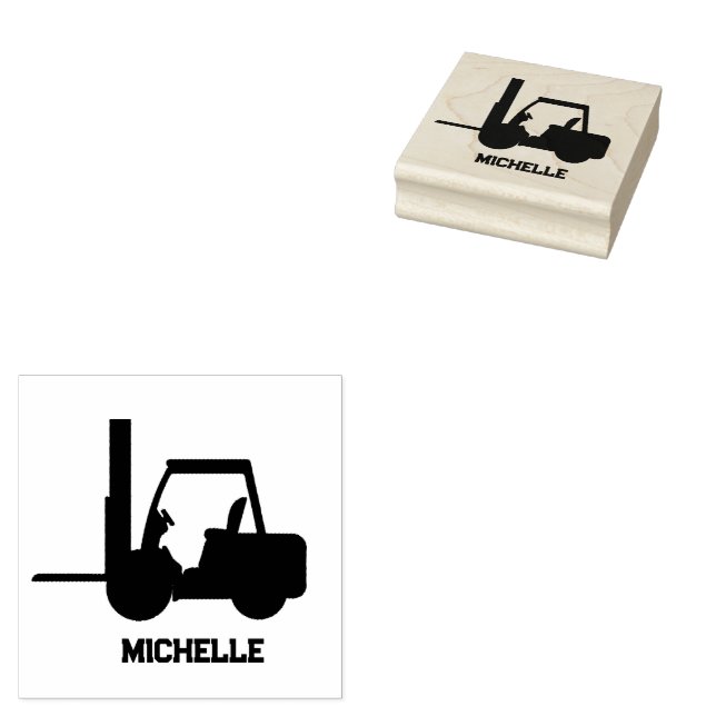 Personalised  Forklift   Rubber Stamp (Stamped)
